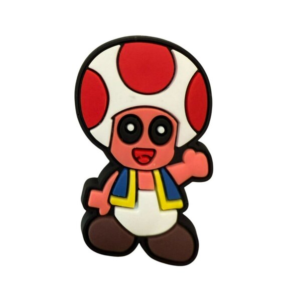 Super Mario Brothers, Mushrooms and Toad Croc Shoe Charms Set Of 3 - Picture 3 of 5